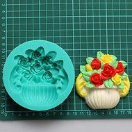 Y&amp;XL&amp;H A Basket Of Flowers Shape Chocolate Silicone Molds,Cake Molds,Soap Molds,Decoration Tools Bakeware N4
