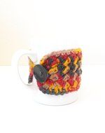Crochet Coffee Mug Cozy, Cup Cozy, Tea Mug Sweater, Autumn Harvest Colors N2