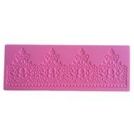 LYNCH Imperial Crown Shape Textured Silicone Cake Lace Mold Decor Pastry Tools,Pink N2