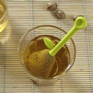 GOOTRADES Silicone Perforated Pear Shaped Tea Strainer Filter (pack of 2) (Brown)