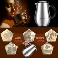 Homdox 8-Cup Cafetiere Stainless Steel Double-Wall Vacuum Insulated Coffee Maker And French Press with ABS Handle... N5