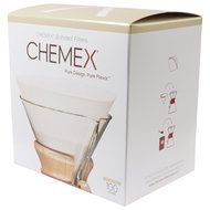 Chemex FC-100 Bonded White Circular Coffee Filters (100 Filters) with Free FOXGALLERY Coffee Guide