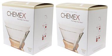 Chemex FC-100 Bonded White Circular Coffee Filters (100 Filters) with Free FOXGALLERY Coffee Guide N2