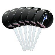Set of 6 Cupcake Picks Toppers Decoration Sports and Hobbies - Bowling Ball N9
