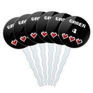 Set of 6 Cupcake Picks Toppers Decoration Sports and Hobbies - Bowling Ball N10