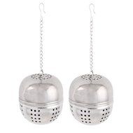 Stainless Steel Ball Strainer Tea Leaf Spice Infuser 55mm Dia 2pcs