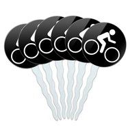 Set of 6 Cupcake Picks Toppers Decoration Sports and Hobbies - Bowling Ball N13
