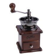New Wooden Stand Bowl Mill Manual Coffee Bean Grinder Kitchen Hand Grinding Tool N3