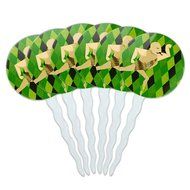 Set of 6 Cupcake Picks Toppers Decoration Sports and Hobbies - Bowling Ball N18