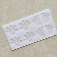 Sher 8 Hole Baby&#039;s Hands and Feet Shape Chocolate Plugin Mold for Cake Decoration Baking Mold Silicone Material N2