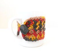 Crochet Coffee Mug Cozy, Cup Cozy, Tea Mug Sweater, Autumn Harvest Colors N3