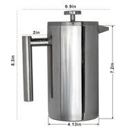 Generic Double Wall Stainless Steel French Coffee Press,2 Screen Filters, 1 Liter/34oz N5