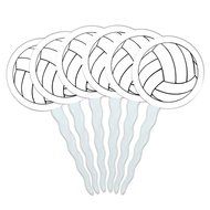 Set of 6 Cupcake Picks Toppers Decoration Sports and Hobbies - Bowling Ball N22