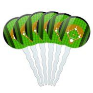 Set of 6 Cupcake Picks Toppers Decoration Sports and Hobbies - Bowling Ball N28