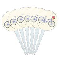 Set of 6 Cupcake Picks Toppers Decoration Sports and Hobbies - Bowling Ball N29