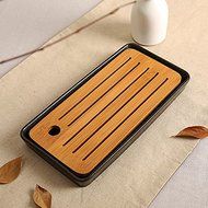 CCWY Water storage at home daily tea round Fang Gan tray Kung Fu bamboo ceramic tea set four small trays,Stoneware... N7