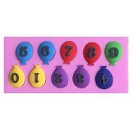 LYNCH 0-9 Number Balloon Shape Fondant Cake Decorating Tools Candy Mold,Pink N2