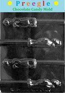 PLP-A124 Silly Dinosaur Pretzels Chocolate Candy Mold