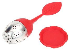 Tongzuo Silicone Loose Leaf Tea Infuser Strainer with Resting Coaster (Red, Blue, Green and Pink Optional) (2,... N6