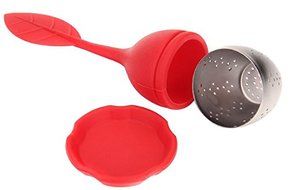 Tongzuo Silicone Loose Leaf Tea Infuser Strainer with Resting Coaster (Red, Blue, Green and Pink Optional) (2,... N7