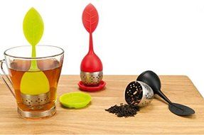 Tongzuo Silicone Loose Leaf Tea Infuser Strainer with Resting Coaster (Red, Blue, Green and Pink Optional) (2,... N9