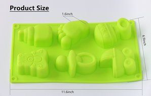 6-Cavity Pacifiers Feet Bottles Silicone Cake Molds DIY Creative Cake Mold Chocolate Mold Candy Mold(Random Color... N5