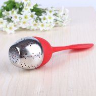 WICOO Silicone &amp; Stainless Leaf Tea Strainer Teaspoon Infuser Ball Spice Filter (red) N6
