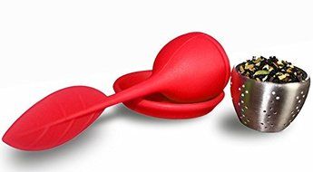 Tongzuo Silicone Loose Leaf Tea Infuser Strainer with Resting Coaster (Red, Blue, Green and Pink Optional) (2,... N11