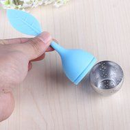 WICOO Silicone &amp; Stainless Leaf Tea Strainer Teaspoon Infuser Ball Spice Filter (red) N8
