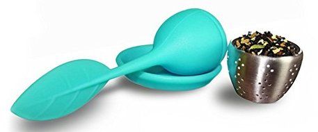 Tongzuo Silicone Loose Leaf Tea Infuser Strainer with Resting Coaster (Red, Blue, Green and Pink Optional) (2,... N13