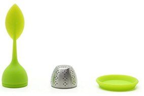 Tongzuo Silicone Loose Leaf Tea Infuser Strainer with Resting Coaster (Red, Blue, Green and Pink Optional) (2,... N16