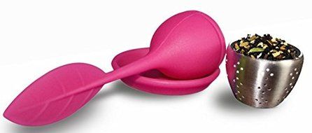 Tongzuo Silicone Loose Leaf Tea Infuser Strainer with Resting Coaster (Red, Blue, Green and Pink Optional) (2,... N19