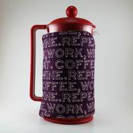 Coffee, Work, Wine Decor, French Press Cozy Cover, 8 cup, Insulated N3