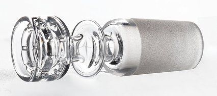 MERITOP Pure Crystal Quartz Double Stack Stacker Diamond Knot (14mm Male) N19