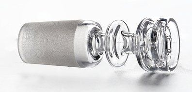 MERITOP Pure Crystal Quartz Double Stack Stacker Diamond Knot (14mm Male) N20