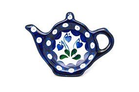 Polish Pottery Tea Bag Holder - Bleeding Heart