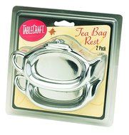 Tablecraft H1243 Tea Bag Rest (2 Pack), Small, Silver
