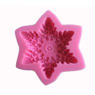 LYNCH Snow Flake Shape Chocolate 3D Silicone Mold Sugar Craft Cake Tools,Pink N3