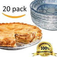 Premium 9&quot; Aluminum Foil Pie Pans. Disposable Tin Plates for Pies Tart Quiche. (Pack of 20) N2