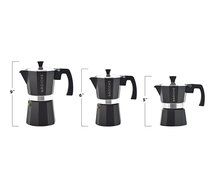 GROSCHE Milano Moka Stovetop Espresso Coffee Maker with Italian Safety Valve and Protection Handle, Black, 3 cup N6