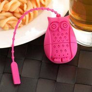Beauty Clubs Best Silicone Strainer Owl Tea Infuser Funny Tea Filters (Rose Red) N4