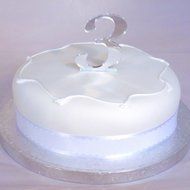 3 Silver Acrylic Mirror Cake Topper Number Script 10cm (4inch) Number Height inc spike 15cm N2