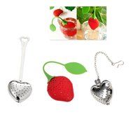 Tea Infuser Strainer Variety Pack by JERN (3 Pcs includes Heart shaped tea infuser with stick, Heart shaped tea...