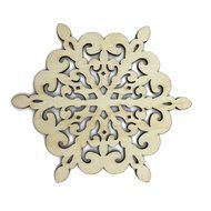 Mziart Set of 6 Snowflake Wood Coasters for Drinks and Coffee, Christmas Cup Mat, Gift Worthy N7