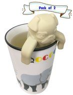 QOCOO Pack of 2 Dog shape Loose Leaf Food-Grade Silicone Tea Infuser Strainers Filter for Black Tea, Green Tea... N4