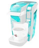 Bokeh Squared Neon Teal - Decal Style Vinyl Skin fits Keurig K10 Mini Plus Coffee Makers (KEURIG NOT INCLUDED) N2
