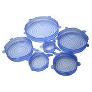 6pcs Universal Silicone Suction Lid-bowl Pan Cooking Pot Lid-silicon Stretch Lid-Blue N8