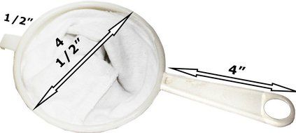 Cloth Coffee or Tea Strainer. Plastic Handle. Economy priced. Pack of 3