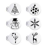 Y&amp;XL&amp;H 6Pcs Christmas Snowman Stencils Cookie Stencil Set Plastic Decorative Stencils Cupcake Stencil for Party N2