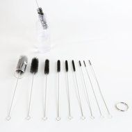 NATIONALMATER Bottle Cleaning Brushes, Cleaning Brush, Cleaner for Narrow Neck Bottles Cups with Hook, Set of 10 N15